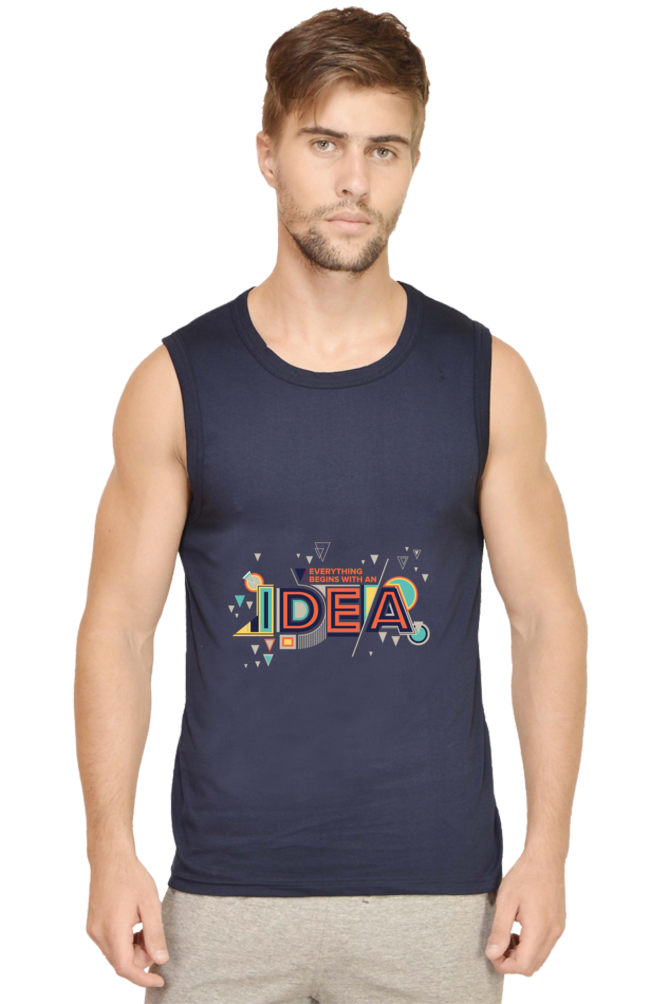 Everything Begins with an Idea - Men's Round Neck Sleeveless T-Shirt