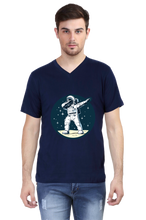 Load image into Gallery viewer, Posing Astronaut - Men&#39;s V-Neck Half Sleeve T-Shirt
