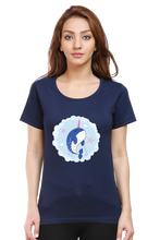 Load image into Gallery viewer, Unicorn Whale - Women&#39;s Round Neck Half Sleeve T-Shirt
