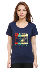 Load image into Gallery viewer, Camera I Love Photography - Women&#39;s Round Neck Half Sleeve T-Shirt
