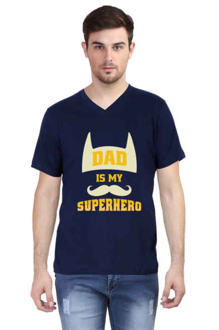 Superhero Dad - Men's V-Neck Half Sleeve T-Shirt