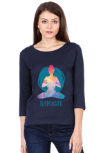 Load image into Gallery viewer, Namaste - Women&#39;s Round Neck Full Sleeve T-Shirt
