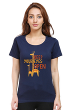 Load image into Gallery viewer, Keep your Eyes Open - Women&#39;s Round Neck Half Sleeve T-Shirt
