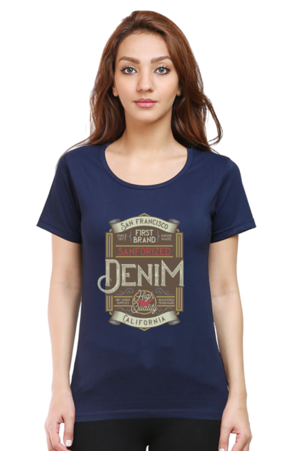 San Francisco Denim -  Women's Round Neck Half Sleeve T-Shirt