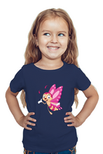 Load image into Gallery viewer, Fluttering Purple Butterfly - Kid&#39;s Round Neck Half Sleeve T-Shirt
