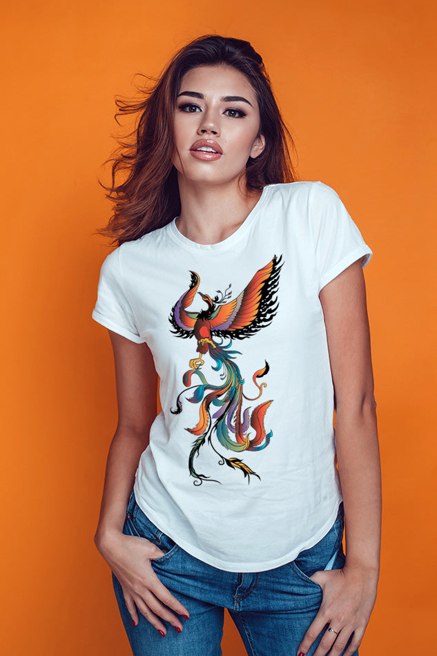 Colourful Peacock - Women's Round Neck Half Sleeve T-Shirt