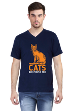 Load image into Gallery viewer, Orange Cats - Men&#39;s V-Neck Half Sleeve T-Shirt
