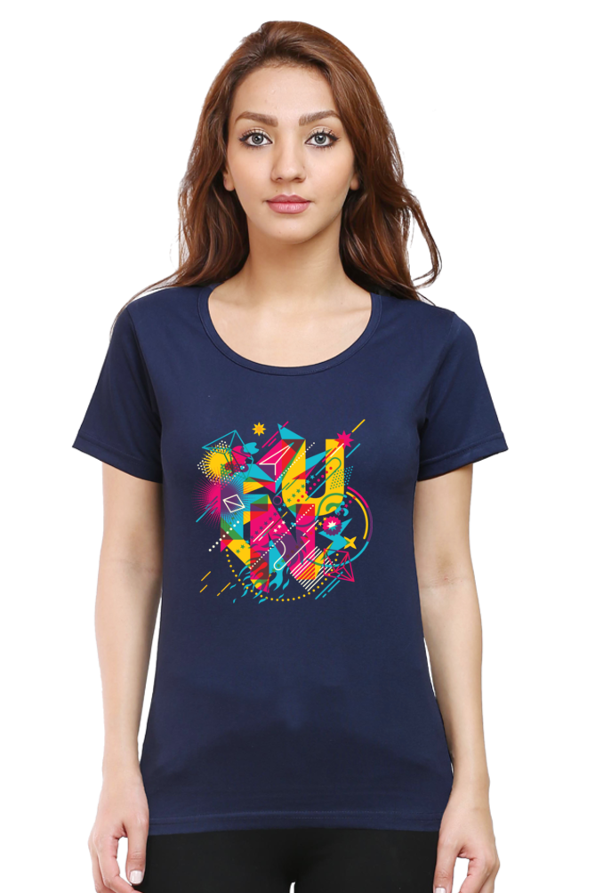 Colourful Fun - Women's Round Neck Half Sleeve T-Shirt