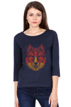 Load image into Gallery viewer, Wolf Head - Women&#39;s Round Neck Full Sleeve T-Shirt
