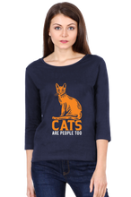 Load image into Gallery viewer, Orange Cats - Women&#39;s Round Neck Full Sleeve T-Shirt
