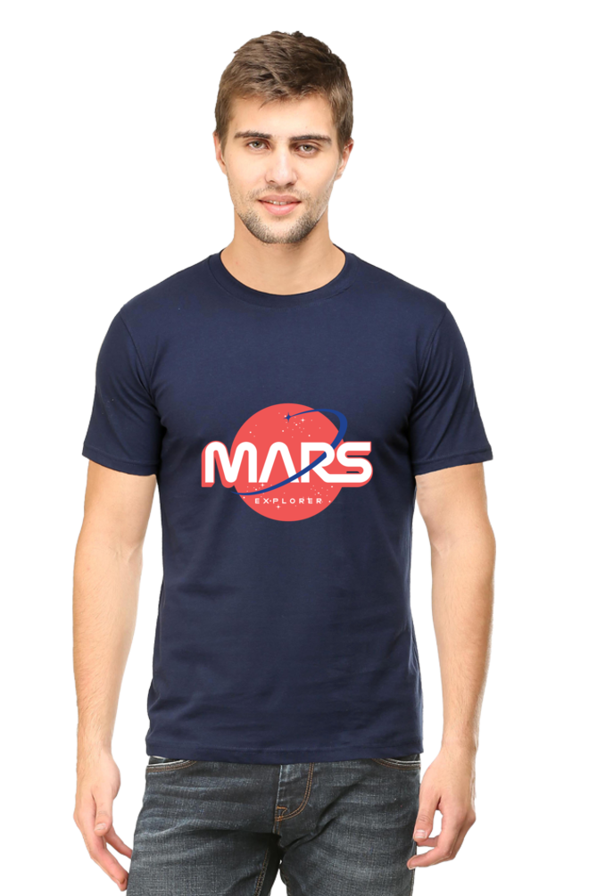 Mars Explorer - Men's Round Neck Half Sleeve T-Shirt