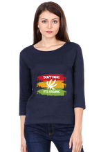 Load image into Gallery viewer, Don&#39;t Panic It&#39;s Organic - Women&#39;s Round Neck Full Sleeve T-Shirt
