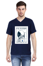 Load image into Gallery viewer, Fly to Space - Men&#39;s V-Neck Half Sleeve T-Shirt
