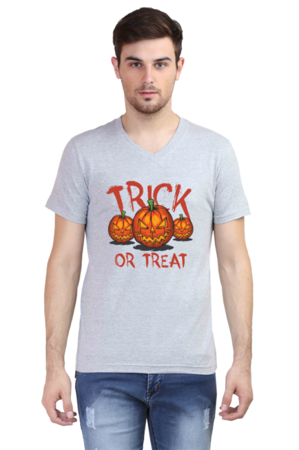 Halloween Trick Or Treat -  Men's V-Neck Half Sleeve T-Shirt