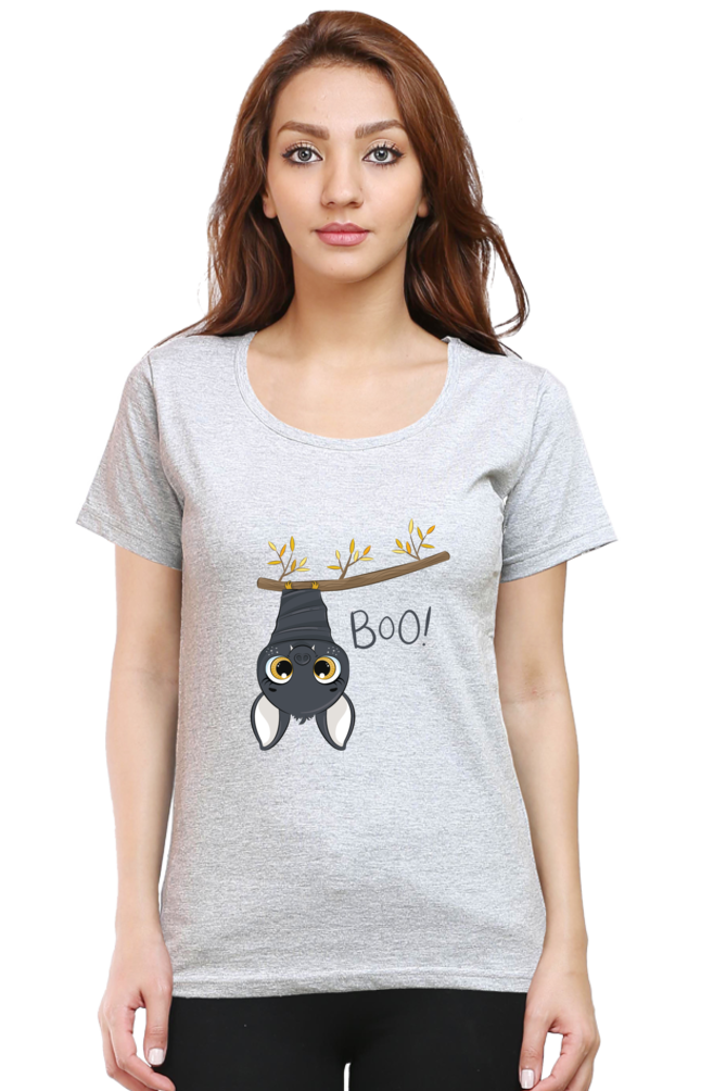 Boo Bat - Women's Round Neck Half Sleeve T-Shirt