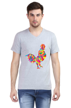 Load image into Gallery viewer, Triangle Rooster - Men&#39;s V-Neck Half Sleeve T-Shirt
