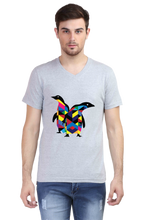 Load image into Gallery viewer, Penguin Twins - Men&#39;s V-Neck Half Sleeve T-Shirt
