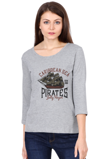 Caribbean Sea Pirates - Women's Round Neck Full Sleeve T-Shirt