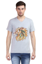 Load image into Gallery viewer, Lion- Men&#39;s V-Neck Half Sleeve T-Shirt
