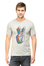 Load image into Gallery viewer, Peace Hand Gesture Sign - Men&#39;s Round Neck Half Sleeve T-Shirt
