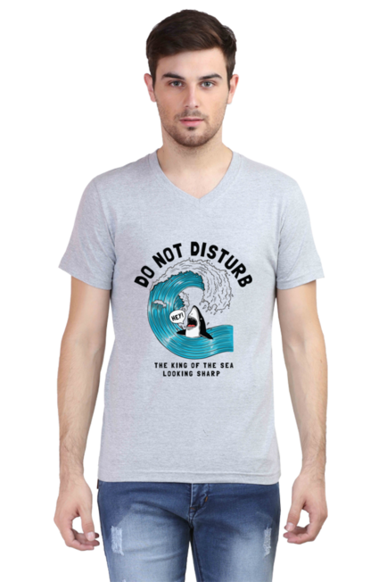 Do Not Disturb - Men's V-Neck Half Sleeve T-Shirt