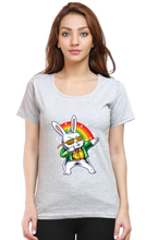 Load image into Gallery viewer, Rainbow Rabbit - Women&#39;s Round Neck Half Sleeve T-Shirt
