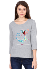 Load image into Gallery viewer, Psychedelic Chameleon - Women&#39;s Round Neck Full Sleeve T-Shirt
