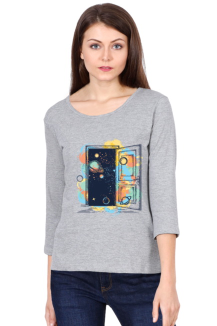 Door to Space - Women's Round Neck Full Sleeve T-Shirt