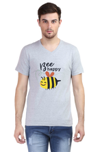 Load image into Gallery viewer, Bee Happy -  Men&#39;s V-Neck Half Sleeve T-Shirt
