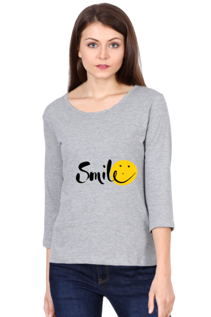 Smile - Women's Round Neck Full Sleeve T-Shirt