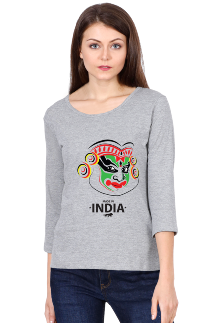 Kathakali Made in India - Women's Round Neck Full Sleeve T-Shirt