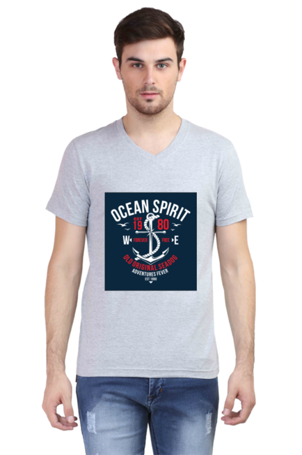 Ocean Spirit - Men's V-Neck Half Sleeve T-Shirt