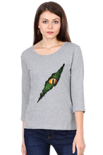 Load image into Gallery viewer, Croc Eye - Women&#39;s Round Neck Full Sleeve T-Shirt
