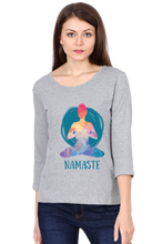 Load image into Gallery viewer, Namaste - Women&#39;s Round Neck Full Sleeve T-Shirt
