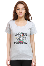 Load image into Gallery viewer, Fly With Unicorn - Women&#39;s Round Neck Half Sleeve T-Shirt
