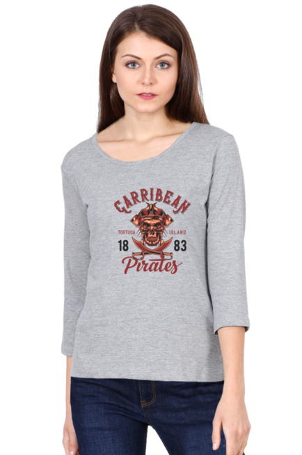 Garribean Pirates - Women's Round Neck Full Sleeve T-Shirt