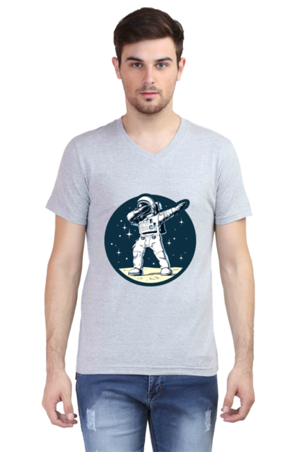 Posing Astronaut - Men's V-Neck Half Sleeve T-Shirt