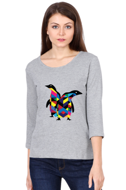 Penguin Twins - Women's Round Neck Full Sleeve T-Shirt