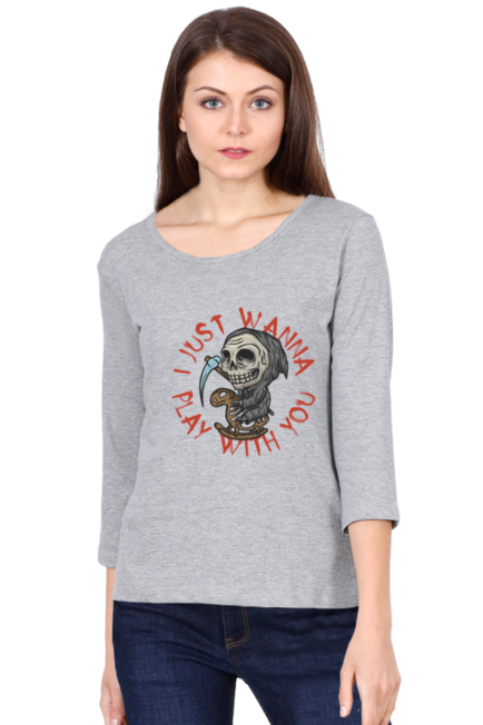 Halloween Trick Or Treat - Women's Round Neck Full Sleeve T-Shirt