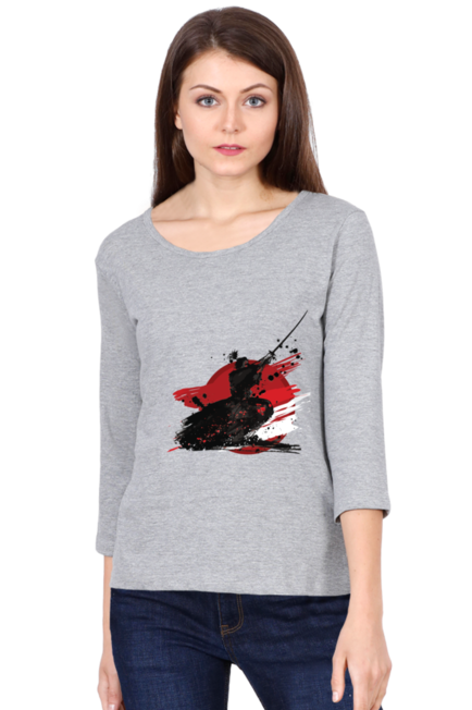 Samurai Warrior - Women's Round Neck Full Sleeve T-Shirt