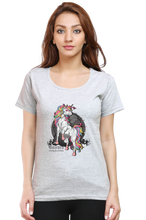 Load image into Gallery viewer, Unicorn Strong and Wisdom - Women&#39;s Round Neck Half Sleeve T-Shirt
