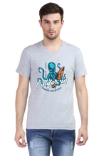 Load image into Gallery viewer, Surfing Octopus - Men&#39;s V-Neck Half Sleeve T-Shirt
