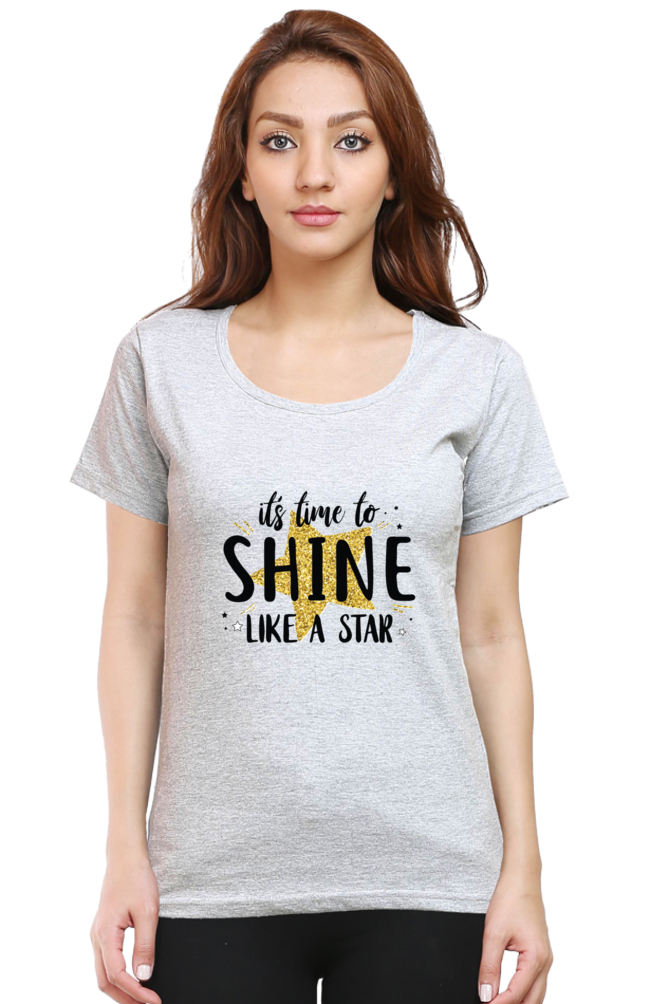 Shine Like A Star - Women's Round Neck Half Sleeve T-Shirt