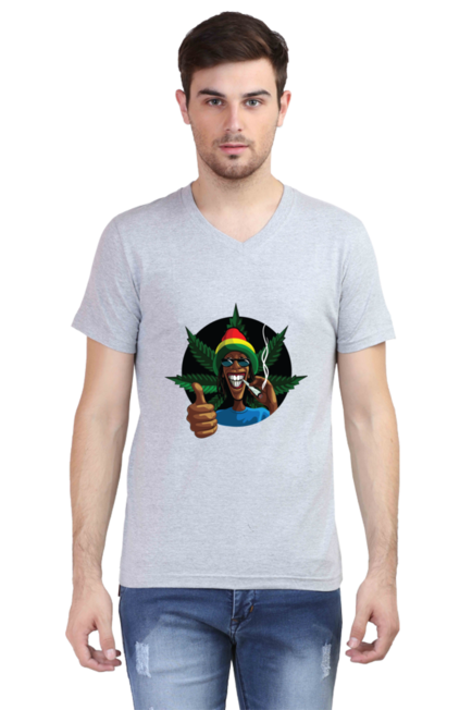 Afro Stoner - Men's V-Neck Half Sleeve T-Shirt