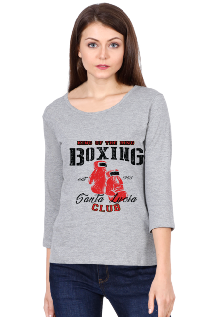 Boxing - Women's Round Neck Full Sleeve T-Shirt