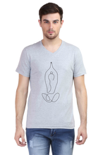 Load image into Gallery viewer, Yoga Line Art - Men&#39;s V-Neck Half Sleeve T-Shirt
