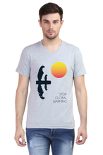 Load image into Gallery viewer, Stop Global Warming - Men&#39;s V-Neck Half Sleeve T-Shirt
