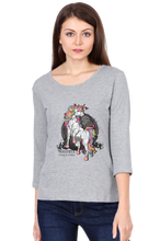 Load image into Gallery viewer, Unicorn Strong and Wisdom - Women&#39;s Round Neck Full Sleeve T-Shirt
