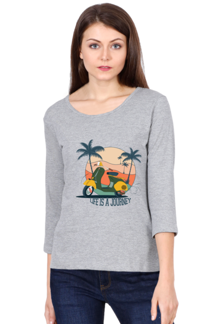 Life is a Journey - Women's Round Neck Full Sleeve T-Shirt