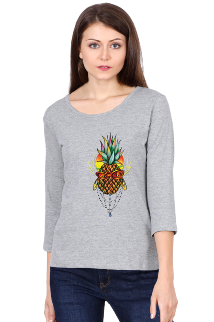 Pineapple Art - Women's Round Neck Full Sleeve T-Shirt